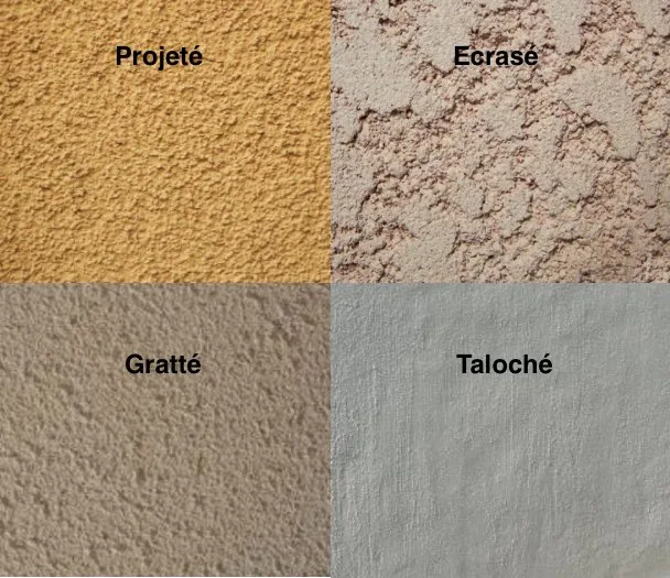 Enduit taloché, gratté ou projeté — finitions d'enduit de façade